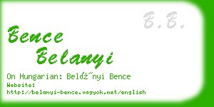 bence belanyi business card